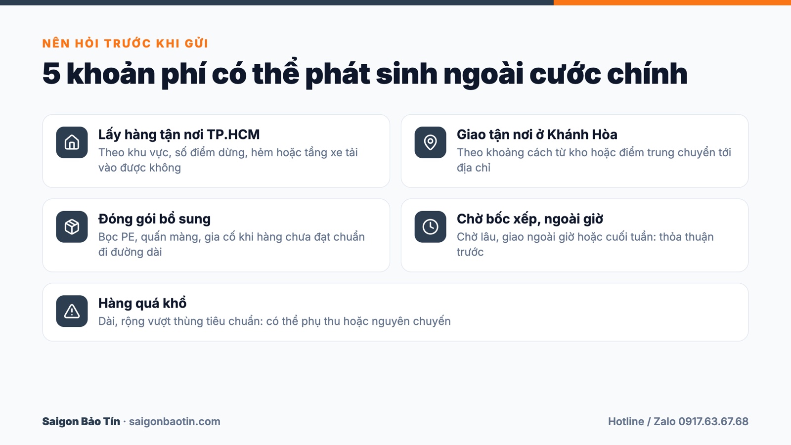 5 khoản phí có thể phát sinh khi gửi hàng đi Nha Trang