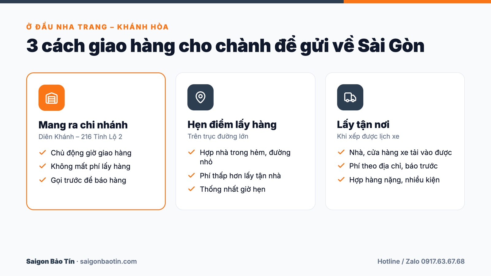 3 c&aacute;ch giao h&agrave;ng cho ch&agrave;nh ở Nha Trang, Kh&aacute;nh H&ograve;a để gửi về S&agrave;i G&ograve;n